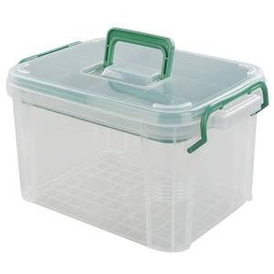 lot 13837 image: CadineUS First Aid Kit Container Clear Medicine Organizer Box