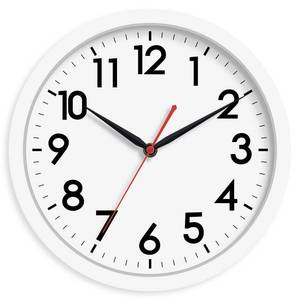 lot 14002 image: AKCISOT 10 Inch Silent Battery Operated Analog Wall Clock White
