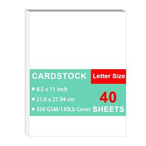 lot 14003 image: Cardstock Paper 130lb Bright White 8.5 x 11 40 Sheets
