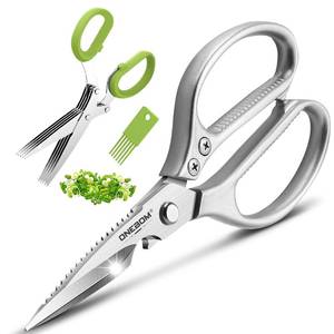 lot 14005 image: OneBom Kitchen Shears 2 Pack 304 Stainless Steel Silver
