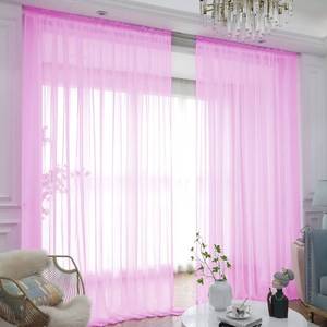 lot 14013 image: L&TEC Pink Sheer Curtain Panels, 52 in W x 72 in L, 2 Pcs