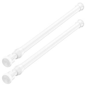 lot 14034 image: AIZESI Spring Tension Curtain Rods Short White 17 to 28 Inch 2 Pack