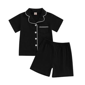 lot 14039 image: Balaflyie Toddler Pajama Set Short Sleeve Shirt & Shorts Black 2 Years Sz. 110