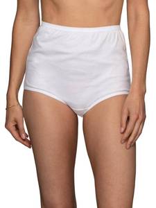 lot 14041 image: Vanity Fair Womens High Waisted Briefs Cotton Star White Size 6 Style 15318