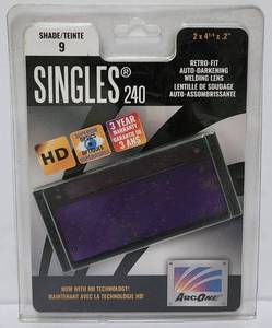 lot 14055 image: ArcOne Auto-Darkening Welding Filter Shade 9 2 x 4 S240-9  Retail $119.98