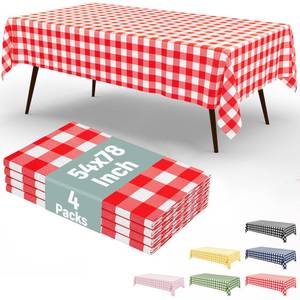 lot 14060 image: Misaya Disposable Tablecloth 54 x 78 Inch Checkered 4 Pack