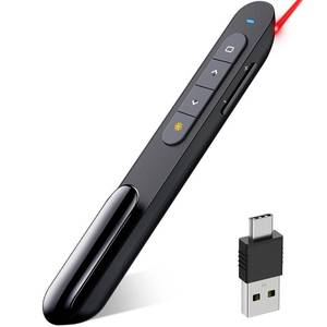 lot 14421 image: DinoFire Wireless Presentation Clicker USB-C with Red Light Pointer