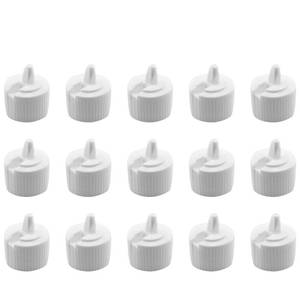 lot 14425 image: JCBIZ Plastic Flip Top Dispensing Cap 410 Tip White 24 Tooth