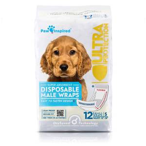 lot 14429 image: Paw Inspired Disposable Male Dog Belly Bands Small 12 Count