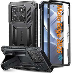 lot 14444 image: FNTCASE Phone Case Motorola Edge 2025 Built-In Screen Protector Kickstand