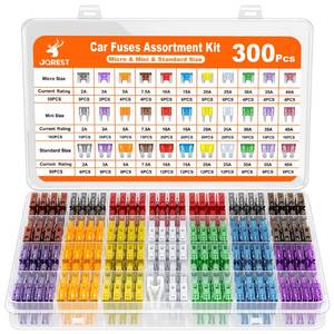 lot 14447 image: Jorest Car Fuse Assortment Kit 300Pcs Mini Standard Micro Blade Fuses 2A-40A
