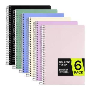 lot 14456 image: ONAVIA Spiral Notebook 2 Subject College Ruled 200 Pages 6 Pack Assorted