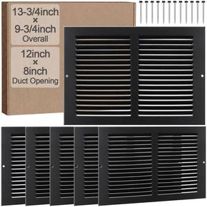 lot 14474 image: Blulu 6 Pack Steel Return Air Vent Cover 12 x 8 Inch Duct Opening