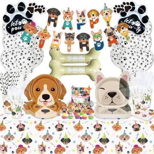 lot 14475 image: Hegbolke Dog Birthday Party Supplies Paw Print Serves 20