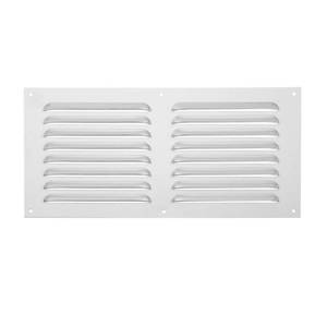 lot 14477 image: PATIKIL Aluminum Air Vent Cover 16 x 8 Inch Louvered Grille, Silver