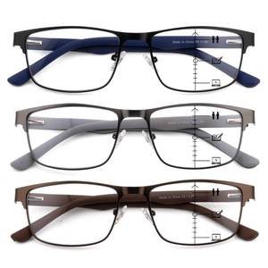 lot 14490 image: zooxsky Mens Progressive Multifocal Reading Glasses 2.0 Metal Frame 3 Pack