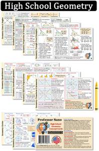 lot 18505 image: Professor Nano High School Geometry Concept Cards 4 x 7.11 in Set of 11