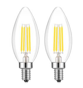 lot 18513 image: Lamsky LED Filament Candle Bulb E14 Base 6000K 40W Equivalent C35 2-Pack