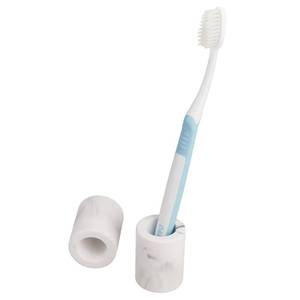 lot 18531 image: Amviner Mini Diatomite Toothbrush Holder 2 Pack Marble White