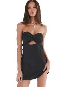 lot 18541 image: Princess Polly Strapless Mini Dress Black Shellie, Size 2