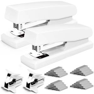 lot 18550 image: UPSIME White Desk Stapler Set with Staples and Staple Remover, 2 Pack