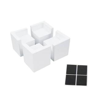 lot 18566 image: Tsnamay Bed Risers 2 Inch Square Set of 4 White