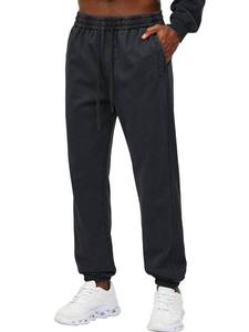 lot 18594 image: KEEPSHOWING Mens Sweatpants Acid Washed Cotton Drawstring Joggers Black 2XL