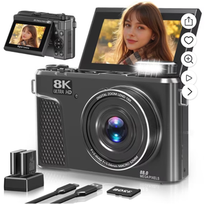 lot 8056 image: 8K Ultra HD Digital Camera 88.0 MP 18X Digital Zoom Flip Screen