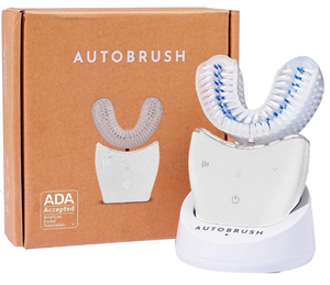 lot 8077 image: Autobrush Adult Brush Base Sonic Pro White Automatic U-Shaped Toothbrush