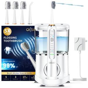lot 1388 image: OILSAO Water Flosser Electric Toothbrush Combo with 3 Brush Heads & 1 Jet Tip