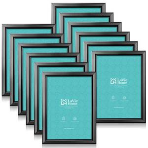 lot 1472 image: LaVie Home Picture Frame 5x7 Black 12 Pack Classic Collection