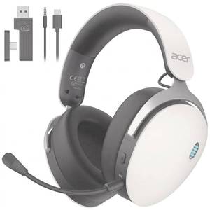 lot 1496 image: Acer Wireless Gaming Headset 2.4GHz Tri-Mode 50mm Drivers White