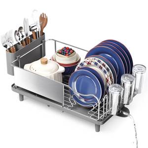 lot 1510 image: KINGRACK Stainless Steel Dish Drying Rack for Kitchen Counter Grey