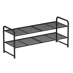 lot 1511 image: SUFAUY Shoe Rack 2-Tier 33 Wide Metal Stackable Black