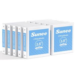 lot 1514 image: SUNEE 3 Ring Binders 1.5 Inch 10 Pack Clear View White