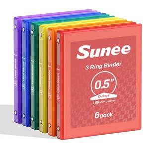 lot 1527 image: SUNEE 12 Inch 3 Ring Binders 6 Pack Clear View PVC-Free Fits 8.5x11