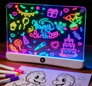 lot 1529 image: LXT 16-Inch Rechargeable LED Drawing Board with Multi-Angle Stand