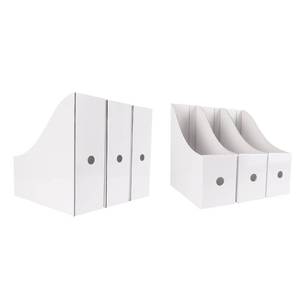 lot 1531 image: Limitliho Magazine Holder 6 Pack White Cardboard Desk File Organizer
