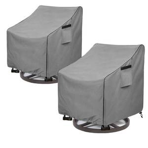 lot 1532 image: Okcool Patio Chair Covers 600D Fits 33W x 35D x 38.5H 2 Pack Grey