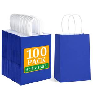 lot 1534 image: BagDream Royal Blue Gift Bags with Handles 5.25x3x8 Inch 100 Pack