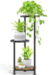 lot 1541 image: Oppro 3 Tier Plant Stand Indoor Outdoor 10in Wide Metal Flower Shelf