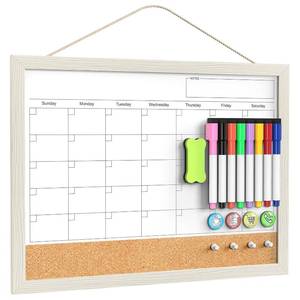 lot 1542 image: Tankee Dry Erase Wall Calendar Whiteboard with Cork Board 17x13 Inch