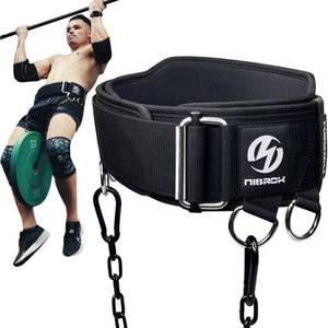 lot 1545 image: Nisrok 2-in-1 Weightlifting Belt & Dip Belt 41 in Steel Chain, Small