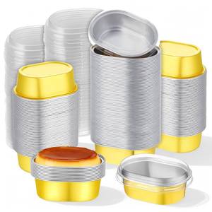 lot 1561 image: LIQWEI Disposable Mini Aluminum Baking Cups with Lids 3 oz 150 Pack