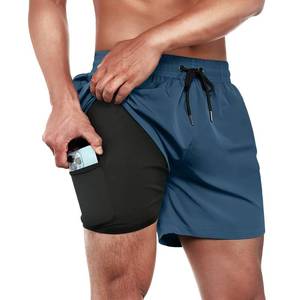 lot 2243 image: BRISIRA Mens Swim Trunks 5 Inch Inseam Quick Dry Compression Liner - SIZE M