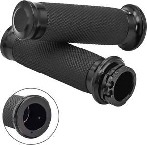 lot 2270 image: Benlari Handlebar Grips 1 Inch Cable Throttle Black Harley Davidson Touring