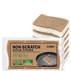 lot 2276 image: AIDEA Non Scratch Kitchen Sponges, 6 Count, Natural Cellulose
