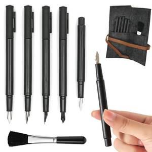 lot 2279 image: AP Artsper Scratch Art Pen Set, 5 Pieces with Cleaning Brush & Case