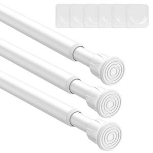 lot 2290 image: QINGYUN 3 Pack Small Spring Tension Curtain Rod 26-39 Inch White