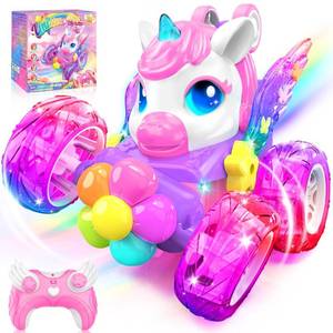 lot 2296 image: Zmpolir Unicorn RC Stunt Car 2.4GHz Remote Control 360 Rotation Pink